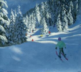 Fresh Snow, Morzine, France (oil on canvas) | Obraz na stenu