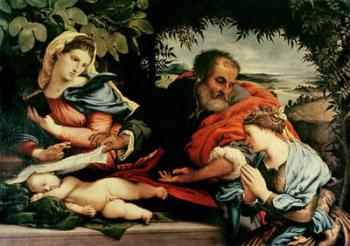 The Holy Family with St. Catherine of Alexandria, 1533 (oil on canvas) | Obraz na stenu