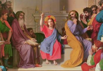 Jesus among the Doctors (detail of Jesus), 1862 (oil on canvas) | Obraz na stenu