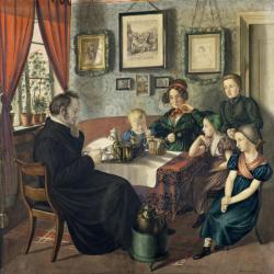 Pastor Johann Wilhelm Rautenberg and his Family, 1833 (w/c on paper) | Obraz na stenu