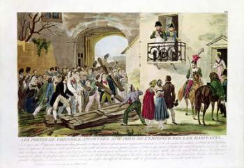The Inhabitants Depositing the Gates of Grenoble at the Feet of the Emperor, 6th March 1815 (coloured engraving) | Obraz na stenu