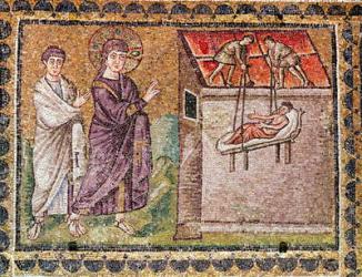 The Paralytic of Capharnaum is Lowered from the Roof, Scenes from the Life of Christ (mosaic) | Obraz na stenu