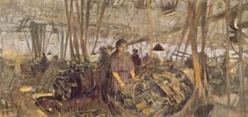Interior of a Munitions Factory: The Forge, 1916-17 (tempera on canvas) | Obraz na stenu
