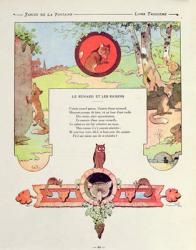 The fox and the grapes, illustration from 'Fables' by Jean de la Fontaine, 1906 edition (colour litho) | Obraz na stenu