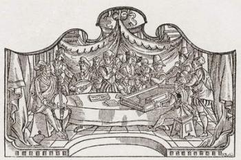 An orchestra from the Tudor period in England. From a contemporary print. | Obraz na stenu
