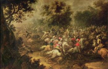 Battle of the cavalrymen (oil on canvas) | Obraz na stenu