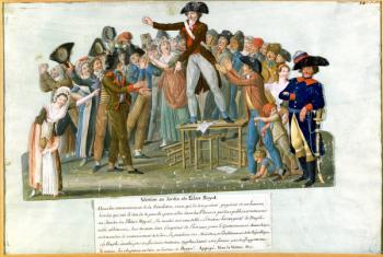 Motion in the Garden of the Palais-Royal, July 1789 (gouache on card) | Obraz na stenu