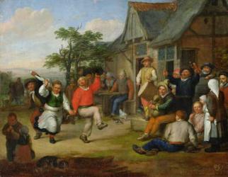 The Peasants' Dance, 1678 (oil on canvas) (see also 150652) | Obraz na stenu
