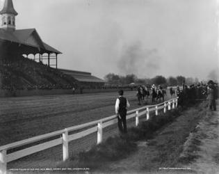 Finish of the one mile race, Derby Day 1901, Louisville, Kentucky, 1901 (b/w photo) | Obraz na stenu