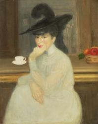 Waiting at the Bar: Portrait of Sarah Bernhardt, 1907 (oil on canvas) | Obraz na stenu