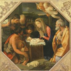 The Adoration of the Shepherds, c.1640-42 (oil on panel) | Obraz na stenu