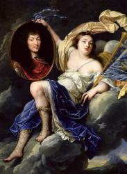 Fame Presenting a Portrait of Louis XIV (1638-1715) to France (oil on canvas) | Obraz na stenu