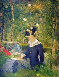 Young Woman at the Entrance of the Bellevue Garden (Marguerite), 1880 (oil on canvas) | Obraz na stenu