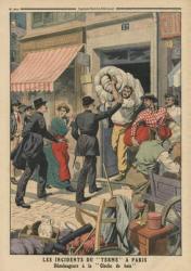 Problems of term in Paris, clandestine removal men, illustration from 'Le Petit Journal', supplement illustre, 29th October 1911 (colour litho) | Obraz na stenu