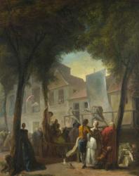 A Street Show in Paris, 1760 (oil on canvas) | Obraz na stenu