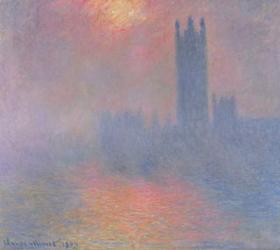 The Houses of Parliament, London, with the sun breaking through the fog, 1904 (oil on canvas) | Obraz na stenu