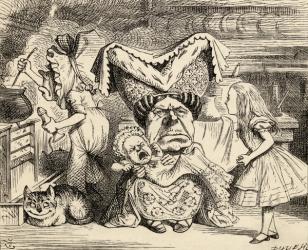The Duchess with her family, from 'Alice's Adventures in Wonderland' by Lewis Carroll, published 1891 (litho) | Obraz na stenu