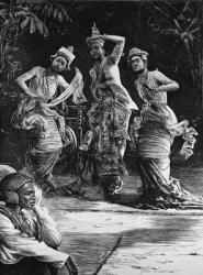 Burmese Ballet Girls as They Performed Before the Viceroy of India at Rangoon, from 'The Illustrated London News', 18th February 1882 (engraving) | Obraz na stenu