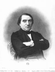 Ernest Renan (1823-92) after a photograph by Pierre Petit (1832-1909) (litho) (b/w photo) | Obraz na stenu