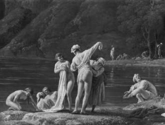 Morning, The Bathers, central detail, 1772 (oil on canvas) (see also 414960 & 414962) | Obraz na stenu