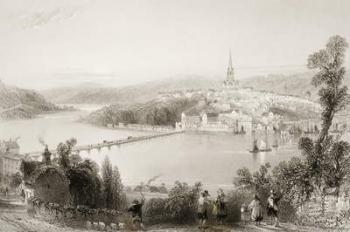 Londonderry, County Londonderry, Northern Ireland, from 'Scenery and Antiquities of Ireland' by George Virtue, 1860s (engraving) | Obraz na stenu