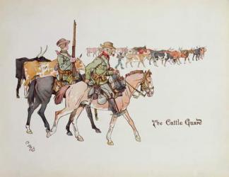 The Cattle Guard, from 'The Leaguer of Ladysmith', 1900 (colour litho) | Obraz na stenu
