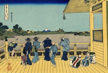 Sazai hall - 500 Rakan temples, c.1830 (woodblock print) | Obraz na stenu