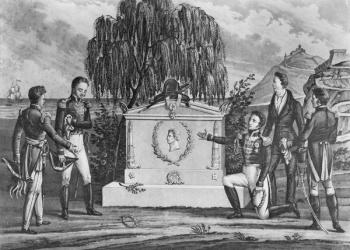 The Tomb of Napoleon Bonaparte (1769-1821) on St. Helena, 1821 (litho) (b/w photo) | Obraz na stenu