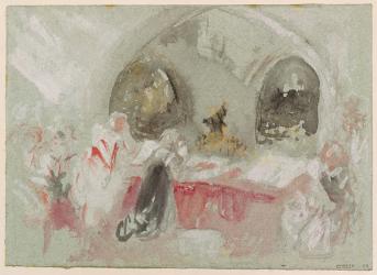 Service in the chapel at Petworth, 1830 (gouache) | Obraz na stenu