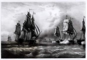 John Paul Jones's 'Ranger' Ship, 1793 (engraving) (b/w photo) | Obraz na stenu