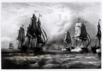 John Paul Jones's 'Ranger' Ship, 1793 (engraving) (b/w photo) | Obraz na stenu