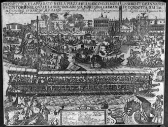 Coronation of Dogaressa Morosina Morosini-Grimani, 1597 (engraving) | Obraz na stenu