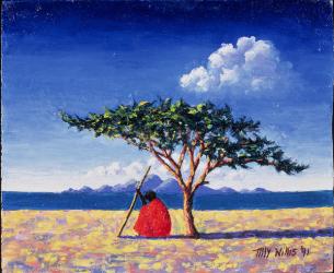 Under the Acacia Tree, 1991 (oil on board) | Obraz na stenu