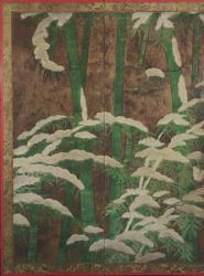 Bamboo in the snow, c.1600 (ink, colour, gold and silver on paper) | Obraz na stenu