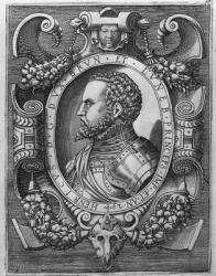 Portrait of Henry the Younger (1489-1568), Duke of Brunswick and Luneburg, 1529 (engraving) (b/w photo) | Obraz na stenu