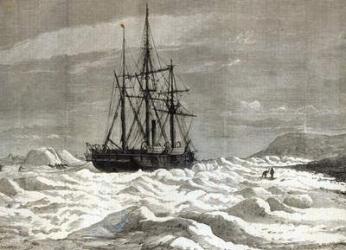 The North Pole Expedition: The Alert nipped by the ice against the shore off Cape Beechy, from 'The Illustrated London News', 1876 (engraving) | Obraz na stenu
