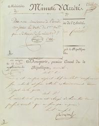Official document signed by Napoleon I (1769-1821) 1 Vendemiaire An 9 (23rd September 1800) (pen & ink on paper) | Obraz na stenu