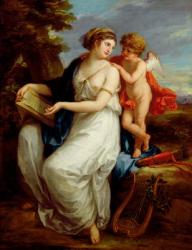 Erato, the Muse of Lyric Poetry with a putto | Obraz na stenu