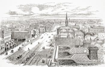 Melbourne, Australia, from 'The Gallery of Geography' by Rev. Thomas Milner, published c.1880 (engraving) | Obraz na stenu
