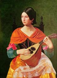 Young Woman with a Mandolin, 1845-47 (oil on canvas) | Obraz na stenu