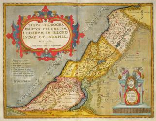 Celebrated places in Judea and Israel, from the 'Theatrum Orbis Terrarum', 1603 (coloured engraving) | Obraz na stenu