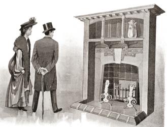 Advertisement for an early 20th century fireplace. From The Mansions of England in the Olden Time, published 1906. | Obraz na stenu
