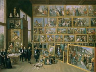 The Archduke Leopold Wilhelm (1614-62) in his Picture Gallery in Brussels, 1651 (see also 738) | Obraz na stenu