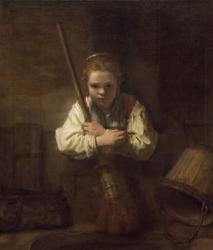 A Girl with a Broom, 1651 (oil on canvas) | Obraz na stenu