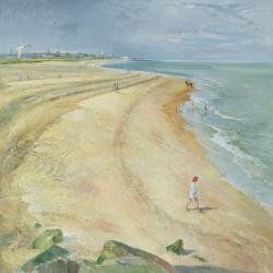 The Curving Beach, Southwold, 1997 (oil on canvas) | Obraz na stenu