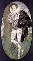A Young Man Leaning Against a Tree Among Roses (bodycolour on vellum) | Obraz na stenu