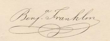 Benjamin Franklin, 1706-1790. Signature. American statesman. | Obraz na stenu