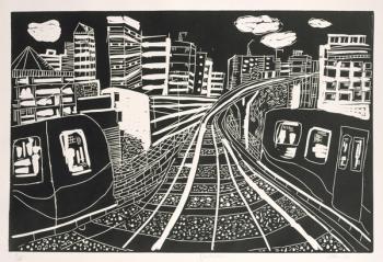 Docklands, 2005-06 (linocut) | Obraz na stenu