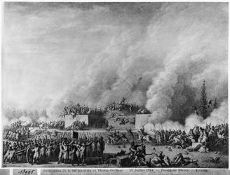 Publishing the martial law at the Champs-de-Mars, Paris, 17th July 1791 (engraving) (b/w photo) | Obraz na stenu