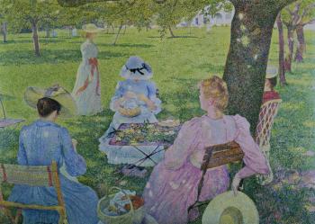 Family in the Orchard, 1890 (oil on canvas) | Obraz na stenu